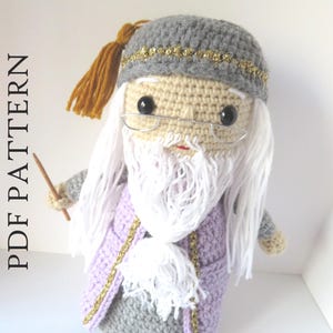 Crochet Wizard Doll Pattern: Amigurumi Old Man with Beard (PDF Download)
