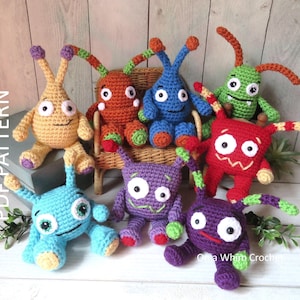 Mini Mix 'n Match Monsters PDF Crochet Pattern in English. Amigurumi Monster, Aliens.