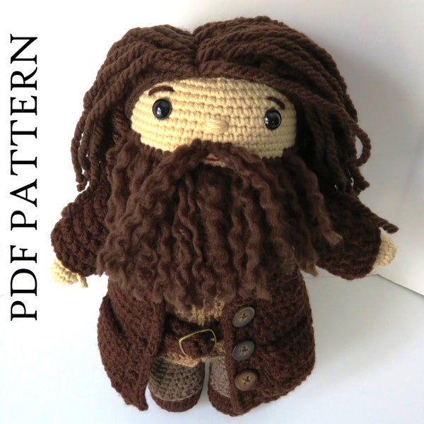 Crochet Giant Man Doll with Beard Pattern, Guy Doll Crochet Pattern; DIY Instructions to make your own doll!
