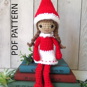 Weihnachtself Häkelanleitung: DIY-Mädchen, 26cm, 25cm (PDF Pattern)
