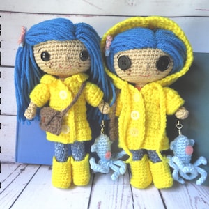 Häkelanleitung für eine Cora-Regenmantelpuppe, Amigurumi-Spielzeug (PDF-Anleitung)