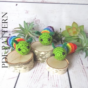 Regenbogen Raupe Häkelanleitung: Mini Scrap Yarn Project (PDF-Häkelanleitung)