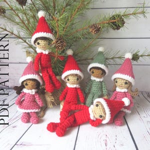 Kleiner Weihnachtself, Junge und Mädchen, 19 cm - PDF Häkelanleitung in Englisch