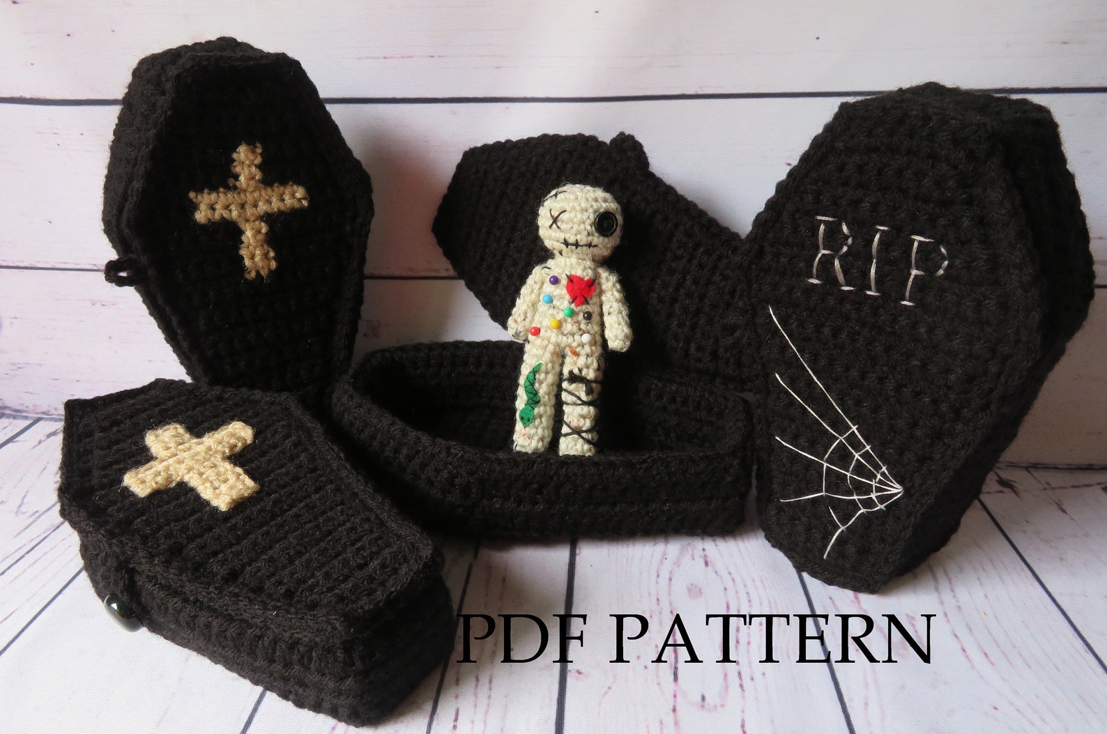 Crochet Coffin Crochet Pattern With Bonus Voodoo Doll Pattern - Etsy