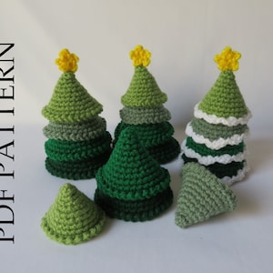 Stacking Tree Crochet Pattern, Baby Gift for Shower, Nursery, Pine, Fir, Evergreen, Nature, Christmas decor, Winter. DIY Instructions