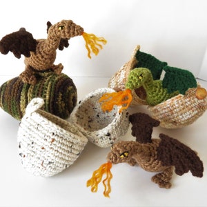 Tiny Dragon and Egg Crochet Pattern - DIY Instructions to make your own set!