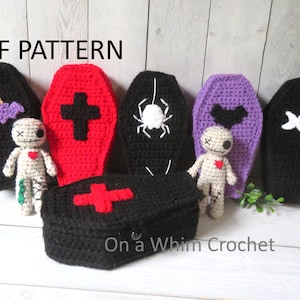 Crochet Coffin & Voodoo Doll Pattern: Several Lid Designs (PDF Pattern)