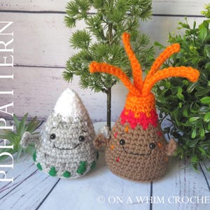 Gehaakt berg- en vulkaanpatroon: doe-het-zelf-amigurumi (pdf-patroon)