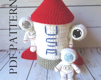 Crochet Astronaut & Rocket Playset Pattern (PDF Download)