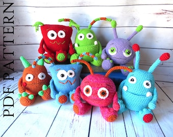 Crochet Monsters Mix 'n Match Monster Crochet Aliens Crochet Pattern Amigurumi Monster Download DIY Instructions to make your own!