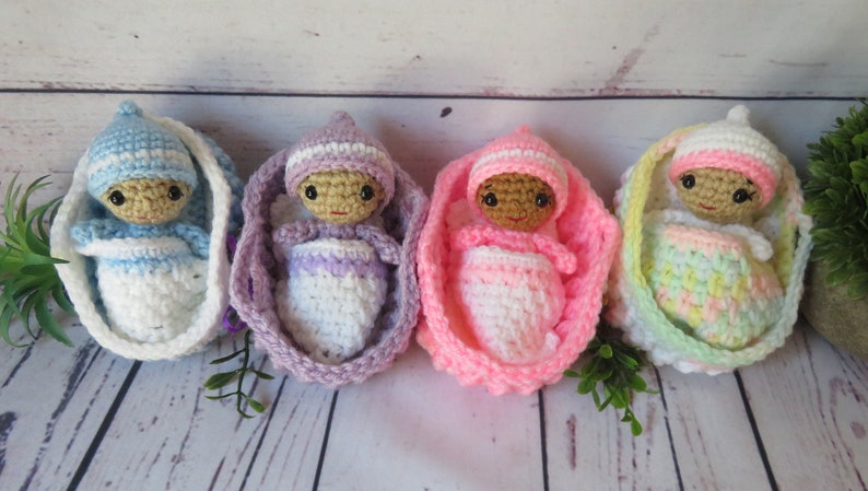 Crochet Baby Doll in Basket Crochet Pattern Crochet Cradle - Etsy