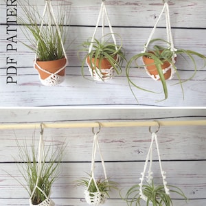 Crochet Air Plant Hanger Pattern: Small Potted Succulent Planter (PDF Pattern)