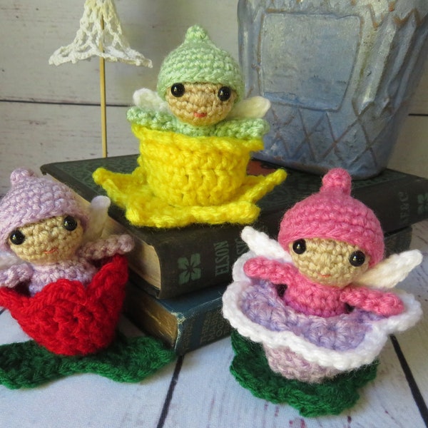 Crochet Fairy - Flower Fairies - Fairy Babies - Flower Babies - PDF Crochet Pattern - DIY; Instructions to make your own!