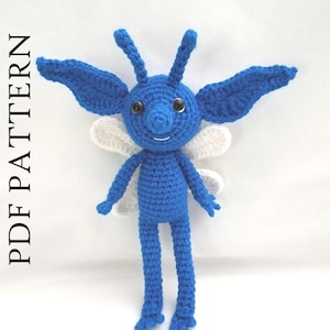 Blue Pixie Doll. PDF Crochet Pattern in English. Magical elf, sprite, fairy, legend. DIY instructions to make your own!