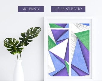 Samtida geometri - Ett digitalt nedladdningsbart tryck, tryck med 4:5-förhållande (4"x5", 8"x10", 12"x15", 16"x20" och 24"x30")