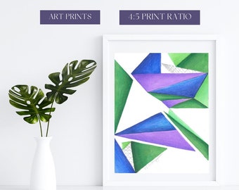 Samtida geometri II - Ett digitalt nedladdningsbart tryck, tryck med 4:5-förhållande (4"x5", 8"x10", 12"x15", 16"x20" och 24"x30")