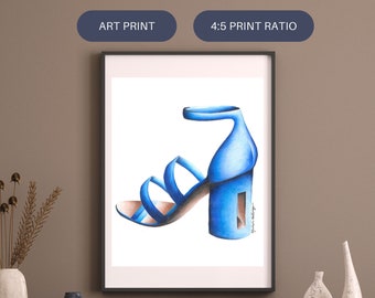 Den blå klacken - Ett digitalt nedladdningsbart tryck, 4:5-förhållande (4"x5", 8"x10", 12"x15", 16"x20" och 24"x30")