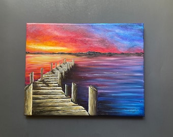 Nattliga promenader över de salta haven: En målning av en solnedgång på en strandpromenad