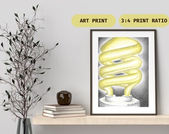 Bright Ideas- A Digital Download, 3:4 Ratio Print ( 6"x8", 9"x12", 12"x16", 15"x20", 18"x24", and 24"x30")