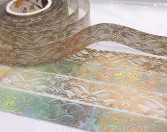 gold wave washi tape 2M golden great wave deco sticker tape decorative tape ocean wave luxury wave glitter sea wave decor gift