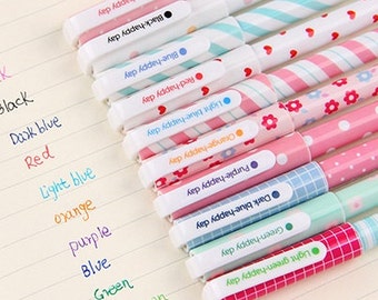 10 colors pen set rainbow colors pen Ten colors gel pens colorful pen cute pen life planner accessories cute stationery gift scrapbook