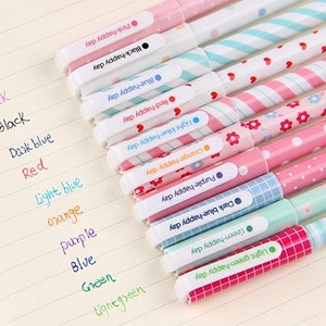 10 colors pen set rainbow colors pen Ten colors gel pens colorful pen cute pen life planner accessories cute stationery gift scrapbook image 1