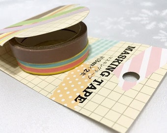 2 Rolls Colorful stripe washi masking tape rainbow stripe washi tape brown yellow stripe sticker tape removable adhesive tape scrapbook gift