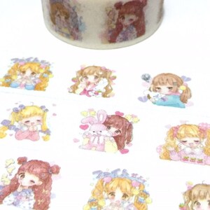 cute girl washi tape 5M x 2cm cartoon girl Japan comic cg girl sweet blonde girl masking sticker tape girl diary girl planner decor gift