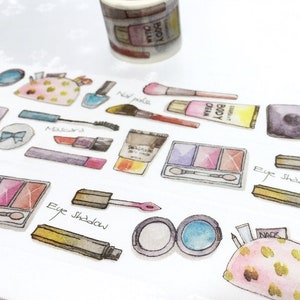 nastro ragazza tema washi, 7M x 3cm signora cosmopolita adesivo commerciale trucco pianificatore, nastro rossetto ombretto decorazioni