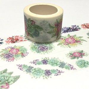 Planta de cactus linda planta washi tape 3 cm x 7 M planta gruesa planta verde planta en maceta planta suculenta diario planificador de jardinería cinta adhesiva ancha