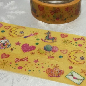 Rocking horse yellow masking tape 5M fancy fairy tale washi tape baby Moon balloon candy bottle deco sticker tape baby girl shower decor