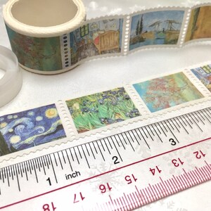 Van Gogh Malerei washi tape Aufkleber Fina Kunst Meisterwerk Sternennacht Weizenfelder Landschaft Van Gogh Postkarte Geschenk Mini Dekoration Bild 3