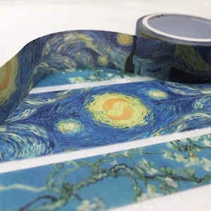 Amandelbloesems Sterrennacht washi-tape 5M Van Gogh-olieverfschilderij Washi-afplaktape decor diy fine art dagboek dagboek planner fine art cadeau