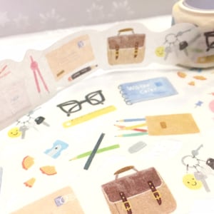 Washitejp för studieplanerare 5 M x 3 cm retro skolväska studentbrevpapper färgpenna glad nyckel högskoleanteckningsverktyg planerartejp