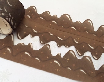 Chocolate washi tape 2.5M melted chocolate cartoon chocolate dark choco masking sticker tape chocolate dessert decor DIY dessert planner