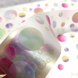colorful bubble deco tape rainbow ball fancy  air bubble outer space planet background deco wall decal scrapbook PET decor gift wrapping