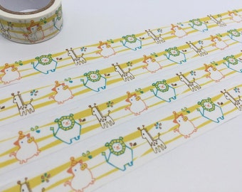 nursery animal washi tape 3M giraffe lion pig safari animals sticker tape deco kid party baby shower invitation planner diary scrapbook gift