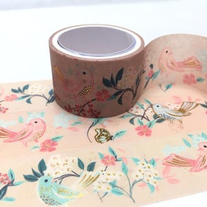 vintage vogels patroon washi-tape 2 M gouden vogel bloementuin goud verijdelde deco plakband sticker vogel decor planner plakboek cadeau