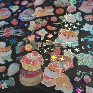 3 sheets Cute dog sticker super cute puppy dog strawberry dessert cartoon dog head Akita Corgi pretty pet dog planner dog lover diary gift