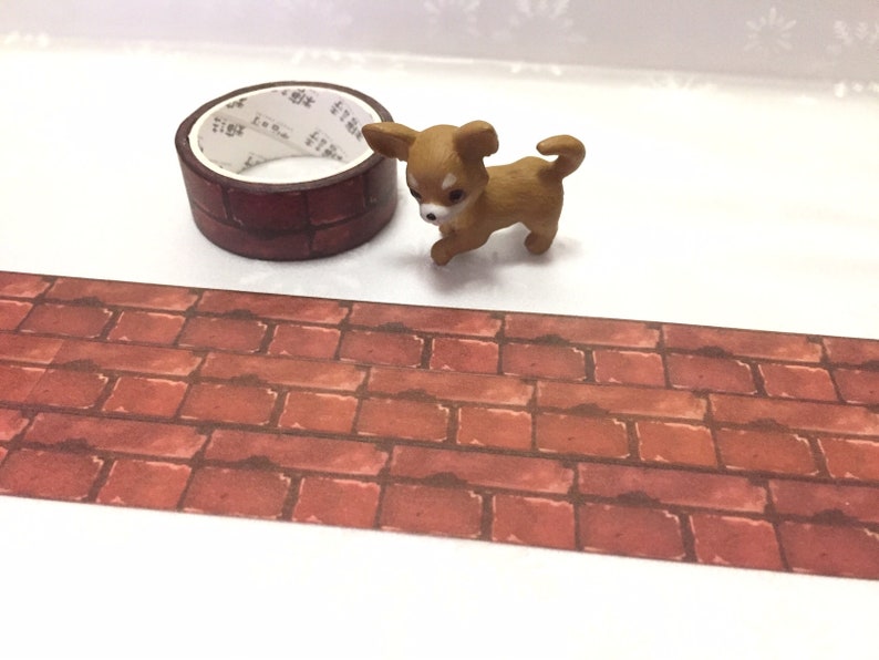 red brick washi tape 3M raw brick pattern brick house wall sticker classic brick wall paper masking tape doll house toy house decor gift image 3