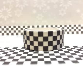 checkerboard pattern washi tape 3M Black and white gingham checkered pattern mini Checkers masking decorative tape planner sticker gift