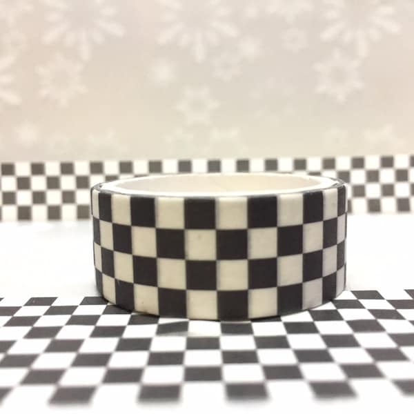 checkerboard pattern washi tape 3M Black and white gingham checkered pattern mini Checkers masking decorative tape planner sticker gift