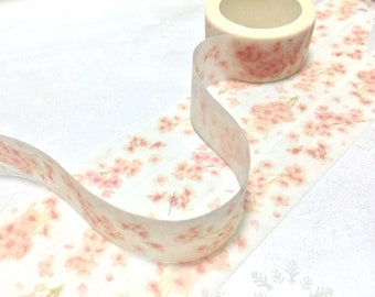 Pink Sakura flower washi masking tape 2cm x 6M Spring flower scenery Japanese traditional flower Cherry Blossom decoration ideas gift tape