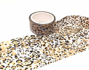 Gold Leoparden Muster Washi tape 3M Rosetten Tierhaut Classic Leopard deko gold foiled Sticker tape ooak delux geschenkverpackung dekor