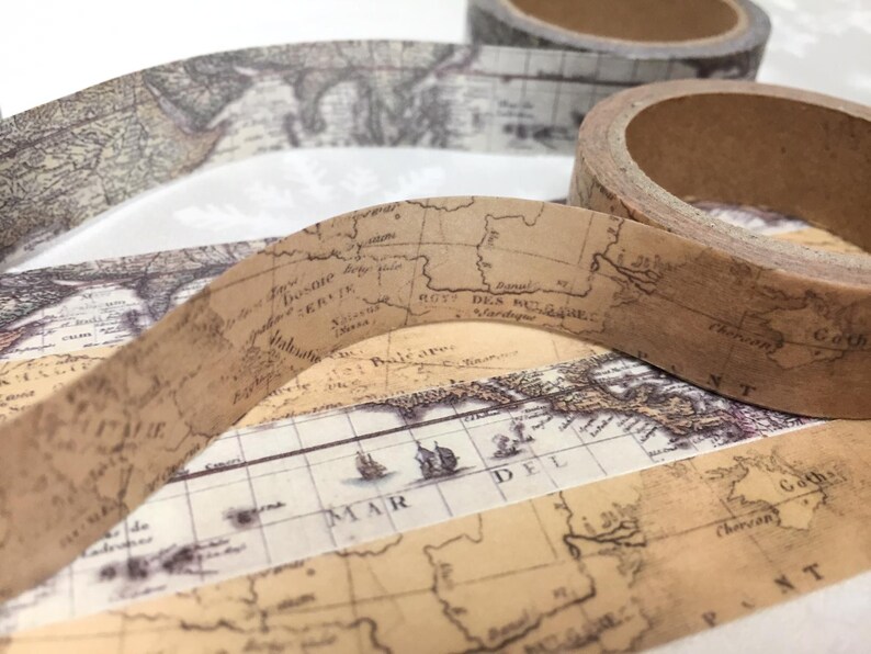 Ancient Map Washi Tape 5M Vintage World Map Old Map Sticker Tape Map ...