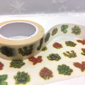 Cinta washi de 10 m para plantas gruesas, cinta de enmascarar para plantas suculentas, linda planta verde, planta en maceta, diario, cinta adhesiva, planificador de jardinería, decoración, regalo