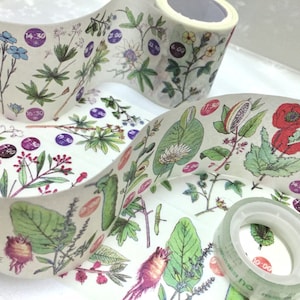Wild Blumen Pflanze breites Washi Tape 5 cm x 5 m Landschaft Gemüse Obst Blumenmuster Masking Aufkleber Gartenarbeit Planer Dekor Handwerk Geschenk