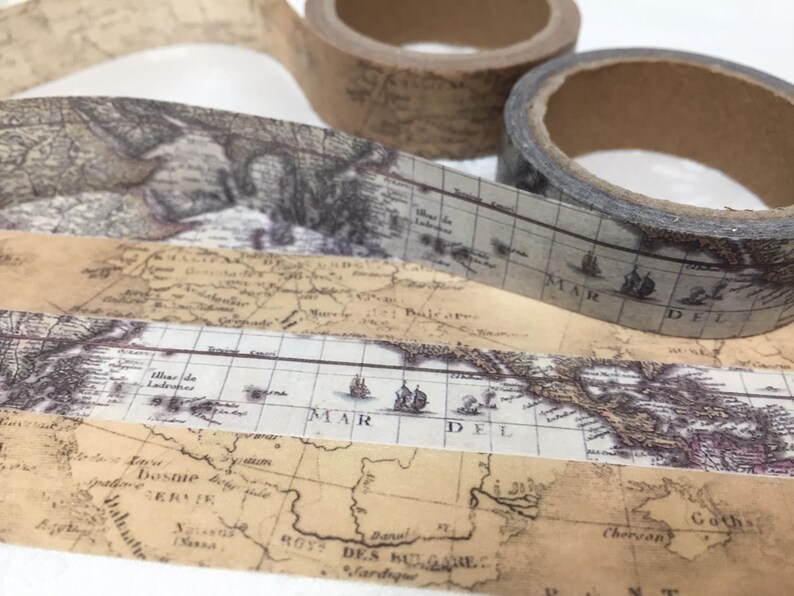 Ancient Map Washi Tape 5M Vintage World Map Old Map Sticker Tape Map ...