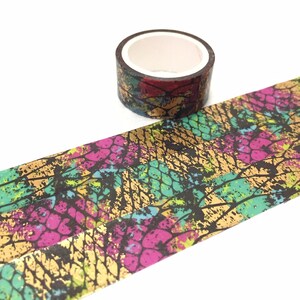 coloré abstrait peau d’animal washi tape 3M deluxe animal skin abstrait snake skin Classic gold foiled sticker tape ooak cadeau emballage décor