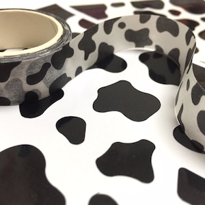 milk cow pattern washi tape 5M black and white cow skin cow stripes cow print background masking decorative tape cow planner sticker gift